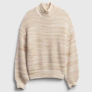 Gap Space-Dye Mockneck Sweater in Natural Beige